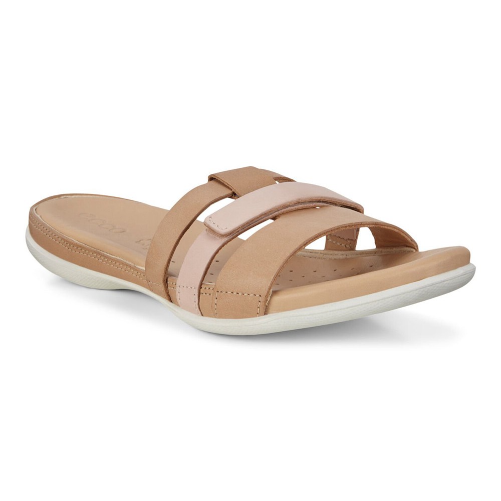 ECCO Womens Slides Khaki - Flash Sandals - UEB-532061